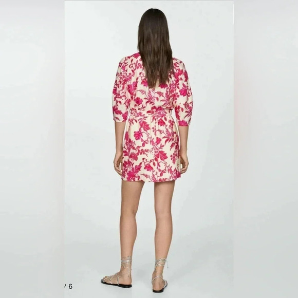 Mango Floral-print wrap midi dress liberty floral plus size - Picture 3 of 12